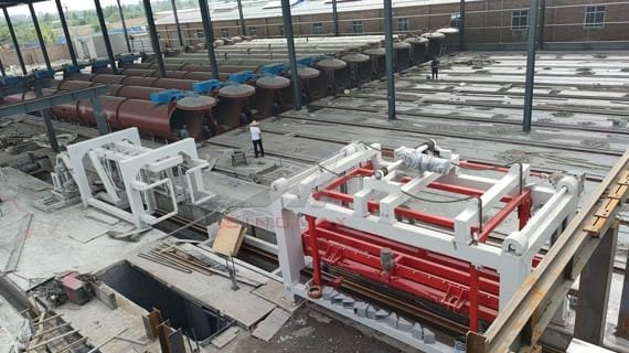 Jalur Produksi Blok AAC di kota Luoyang